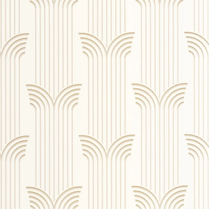 Caselio Art deco bézs-arany vinyl tapéta Glamour Beige Dore 53 cm X 10 m