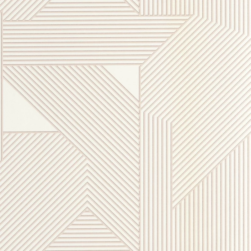 Caselio Modern geometriai mintás bézs vinyl tapéta Movement Gris Argent 53 cm X 10 m