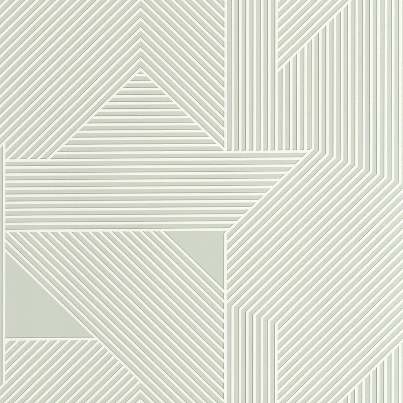 Caselio Modern geometriai mintás halványzöld vinyl tapéta Movement Vert D'Eau Blanc 53 cm X 10 m