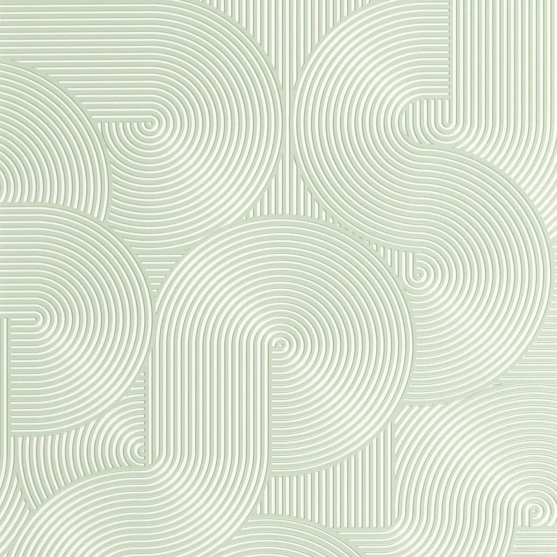 Caselio Modern geometrikus halványzöld vinyl tapéta Circle Vert D'Eau 53 cm X 10 m