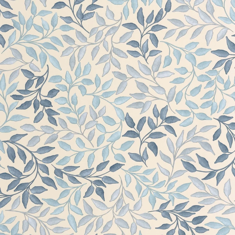 Caselio Modern levél mintás kék vlies tapéta Printemps Bleu 53 cm X 10 m