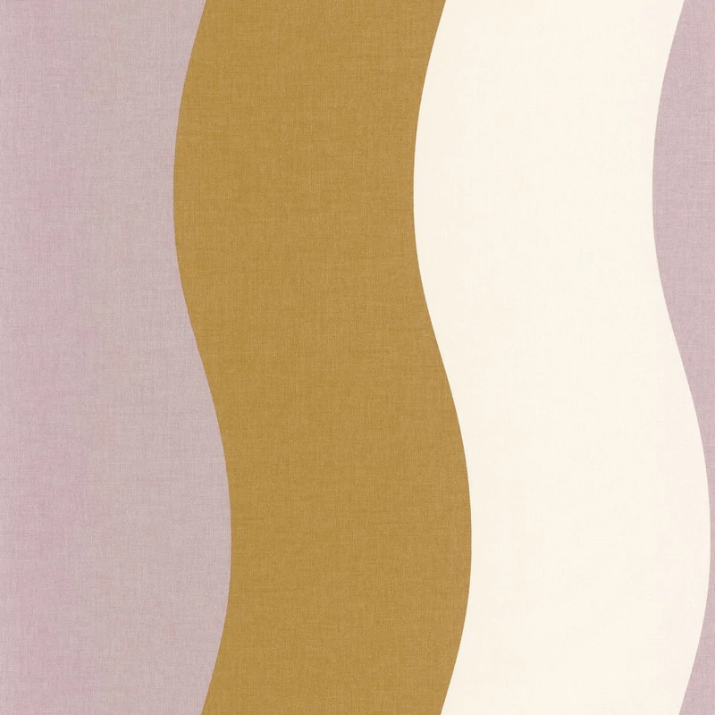 Caselio Hullámos retro lila vinyl tapéta Sandy Violet Vert 53 cm X 10 m