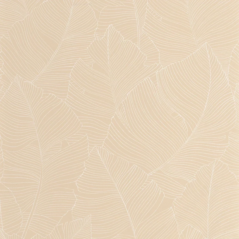 Caselio Nagy levél mintás modern bézs vinyl tapéta Vegetalia Blanc Beige 53 cm X 10 m