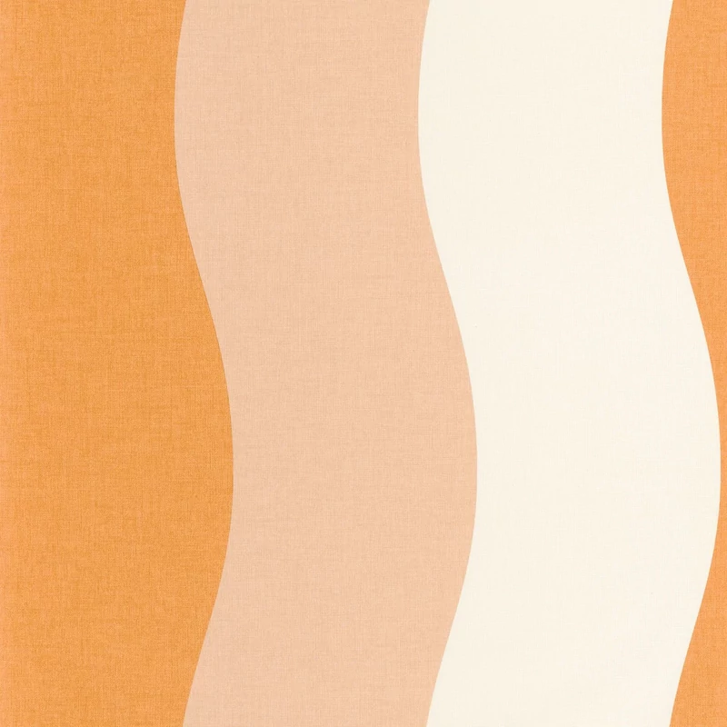 Caselio Hullámos sárga vinyl tapéta Sandy Orange Rose 53 cm X 10 m