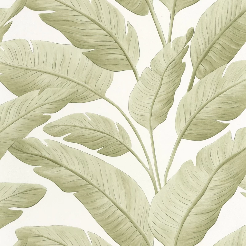 Caselio Egzotikus nagy levél mintás zöld vinyl tapéta Tropicalia Amande 53 cm X 10 m