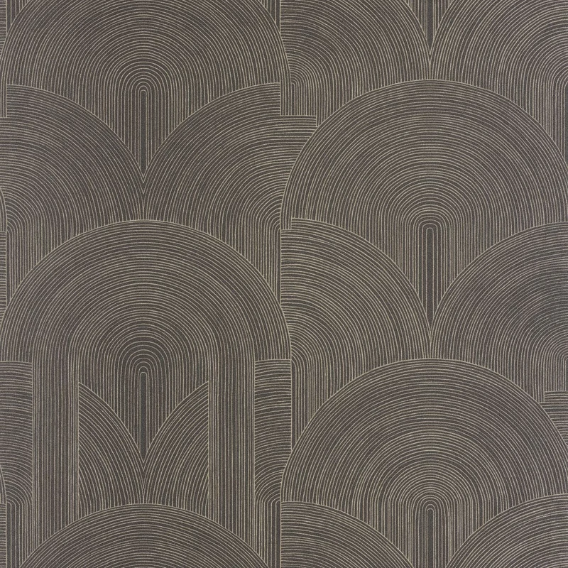 Caselio Art deco geometriai mintás fekete-arany vinyl tapéta Delicacy Noir Or 53 cm X 10 m