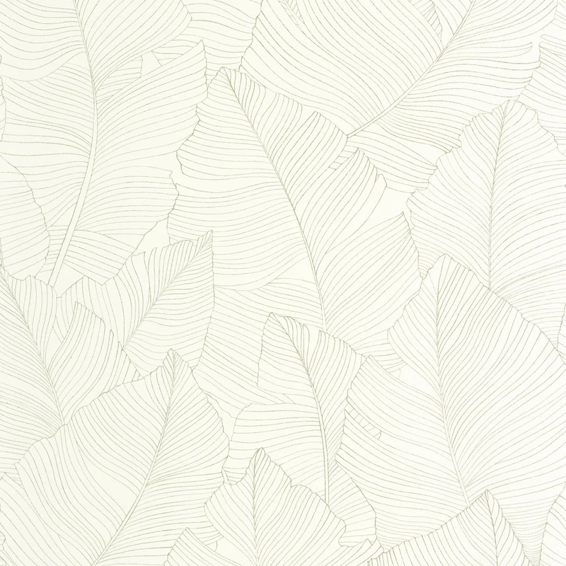 Caselio Nagy levél mintás modern zöld vinyl tapéta Vegetalia Amande 53 cm X 10 m