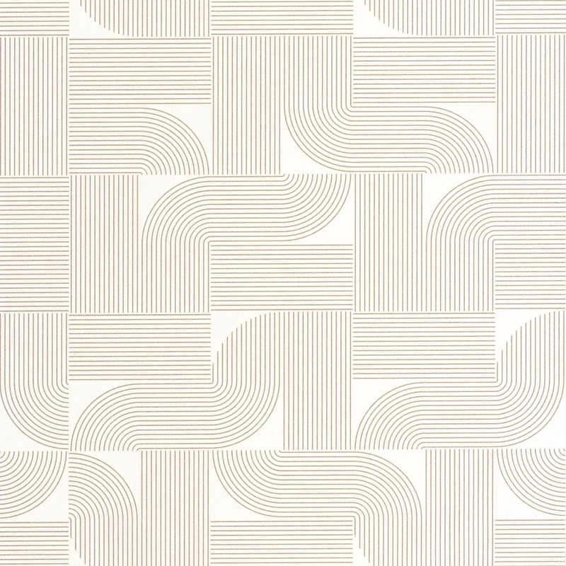 Caselio Geometrikus modern fehér-arany vinyl tapéta Softness Blanc Or 53 cm X 10 m