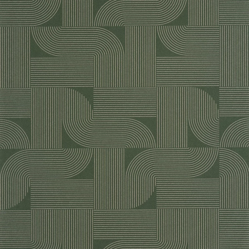 Caselio Geometrikus modern zöld-arany vinyl tapéta Softness Vert Or 53 cm X 10 m
