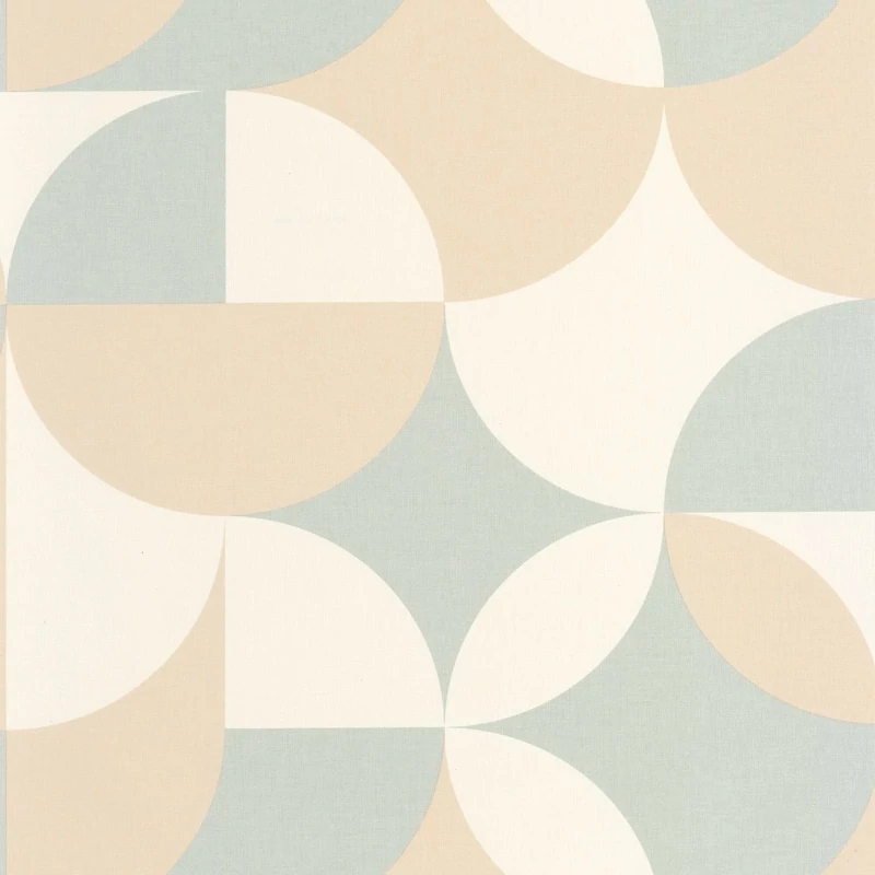Caselio Geometriai mintás retro kék-bézs vinyl tapéta Charly Beige Bleu 53 cm X 10 m
