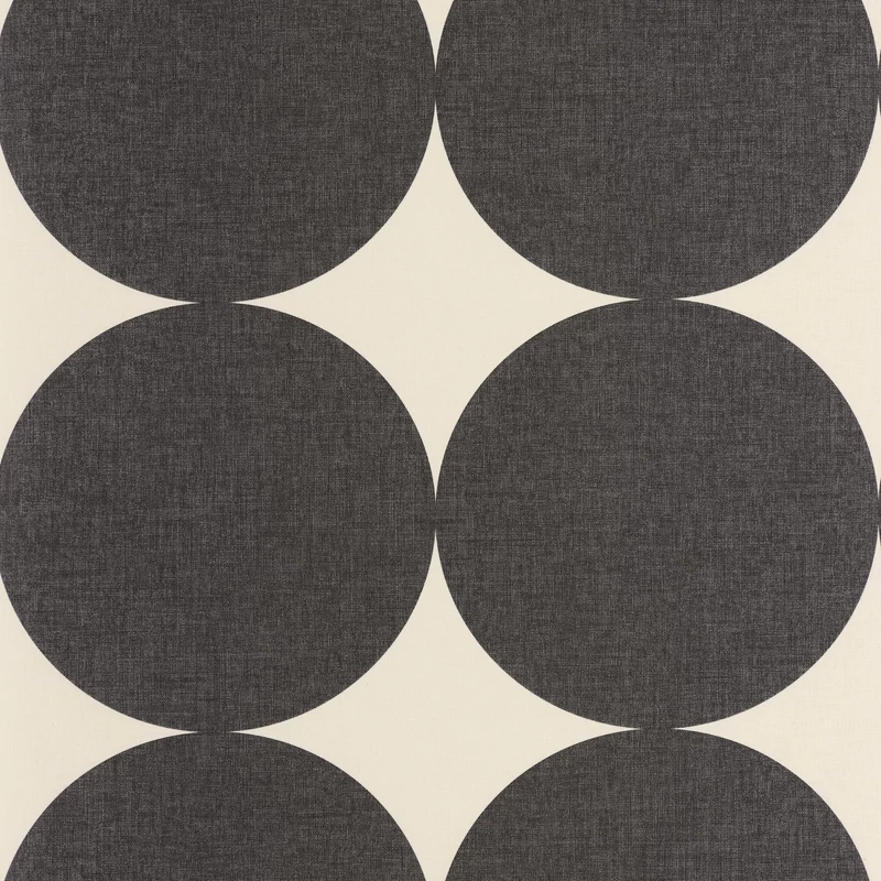 Caselio Kör mintás fekete vinyl tapéta Billy Noir 53 cm X 10 m