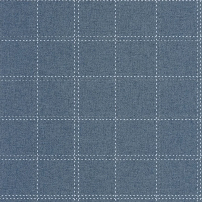 Caselio Kockás kék vinyl tapéta Fine Lines Bleu Denim 53 cm X 10 m