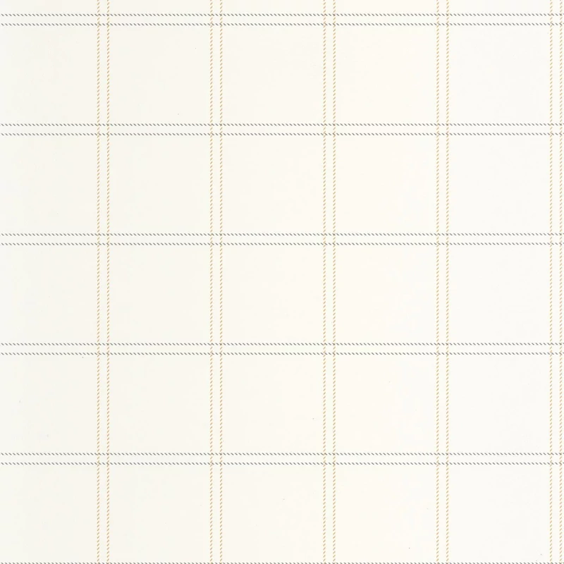 Caselio Kockás bézs vinyl tapéta Fine Lines Jaune Bleu 53 cm X 10 m