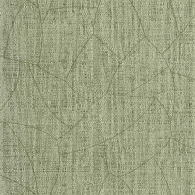 Caselio Absztrakt mintás raffia hatású zöld vinyl tapéta Melody Avocat 53 cm X 10 m