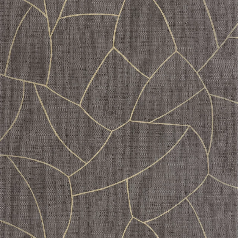 Caselio Absztrakt mintás raffia hatású fekete vinyl tapéta Melody Noir 53 cm X 10 m