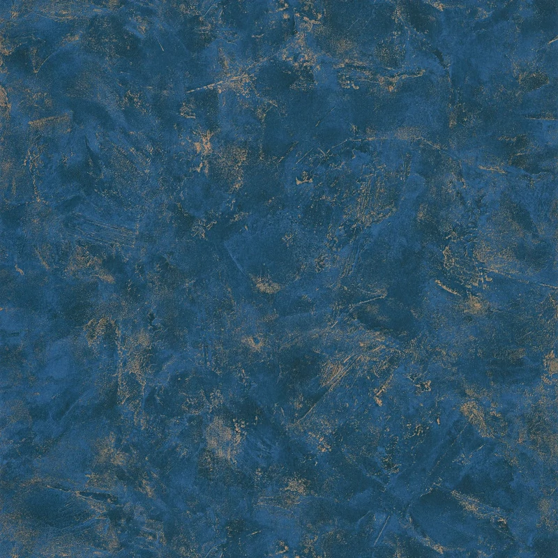 Caselio Elegáns texturált kék vinyl tapéta arany fénnyel Patine Uni Bleu Nuit Or 53 cm X 10 m