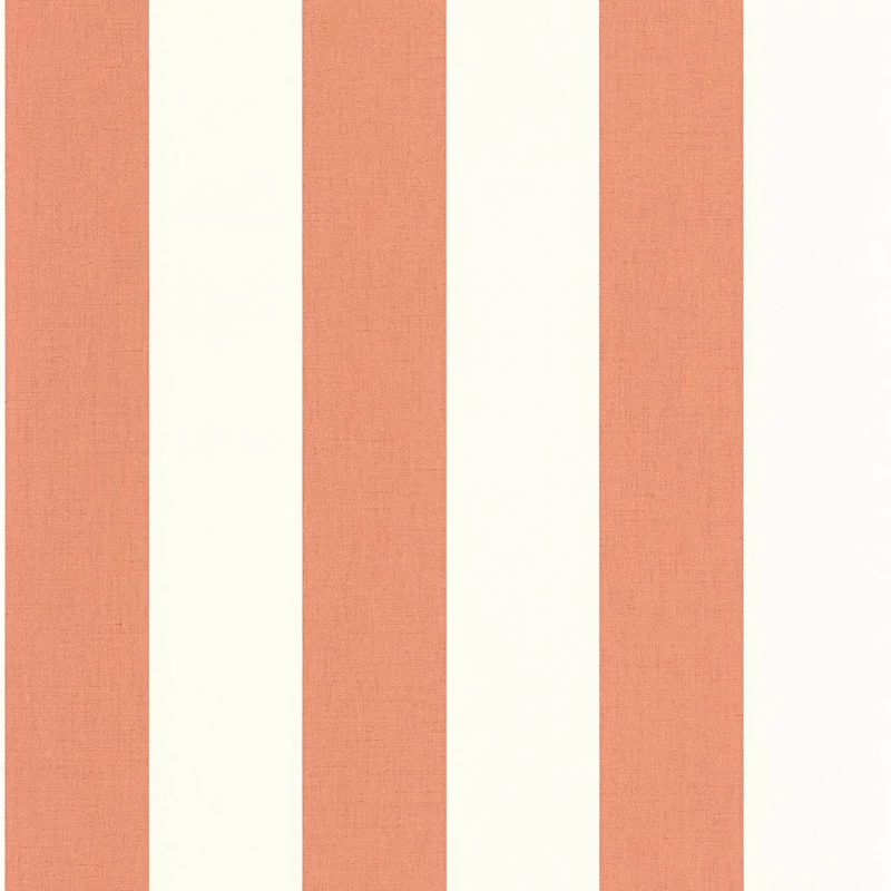 Caselio Klasszikus csíkos korall színű vinyl tapéta Linen Lines Corail 53 cm X 10 m