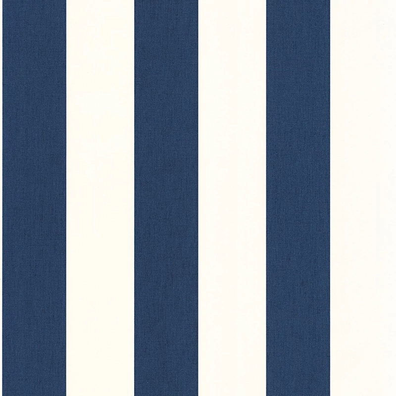 Caselio Klasszikus csíkos sötétkék vinyl tapéta Linen Lines Bleu Marine 53 cm X 10 m