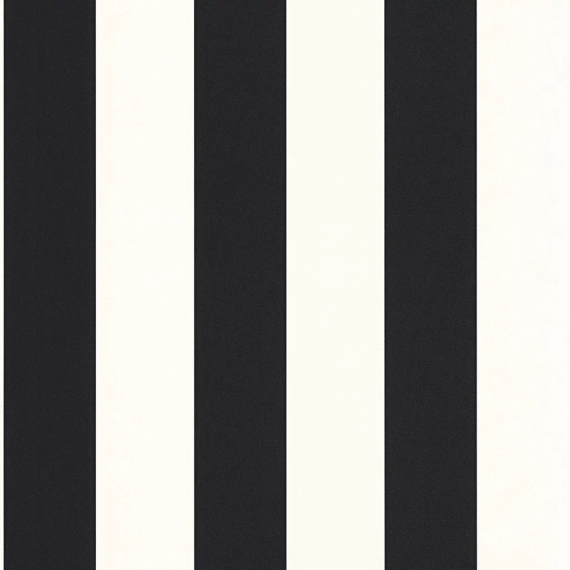 Caselio Széles csíkos fekete-fehér vinyl tapéta Wide Lines Noir 53 cm X 10 m