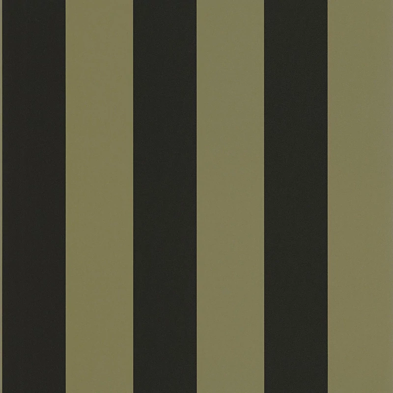 Caselio Széles csíkos olivazöld-fekete vinyl tapéta Wide Lines Vert Olive Noir 53 cm X 10 m