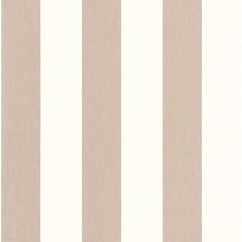 Caselio Klasszikus csíkos tóp színű vinyl tapéta Linen Lines Taupe 53 cm X 10 m
