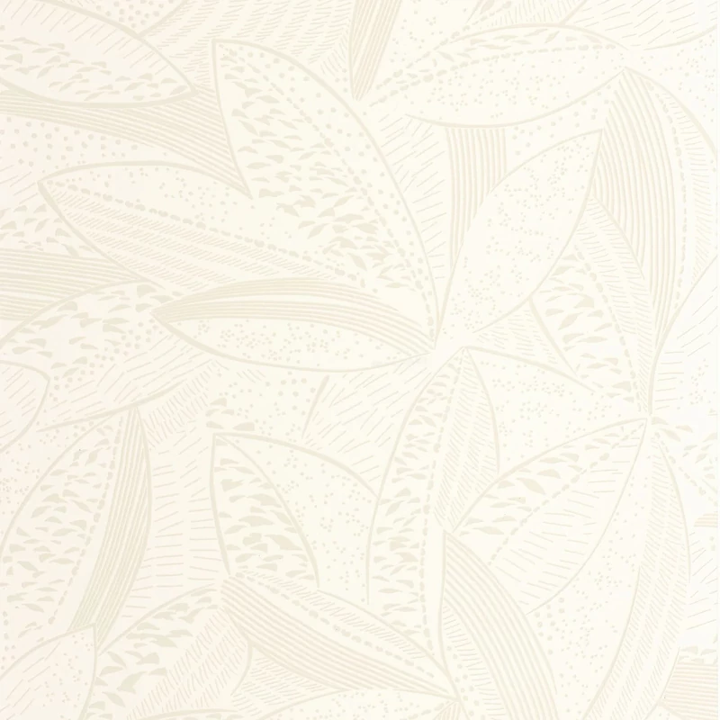 Caselio Levélmintás modern törtfehér vlies tapéta Natura Craie 53 cm X 10 m