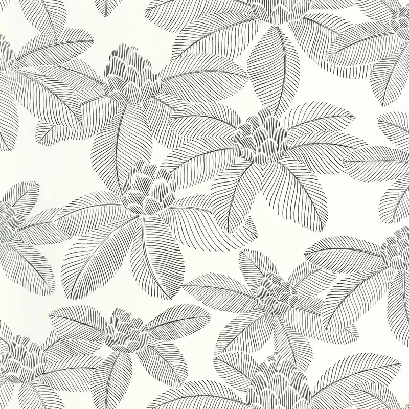 Caselio Lótuszvirág mintás fekete-fehér vinyl tapéta Lotus Noir Blanc 53 cm X 10 m