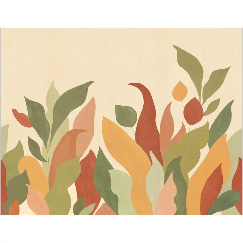 Caselio Modern levélmintás színes vlies poszter tapéta Lumea Multicouleurs 50 cm X 3 m