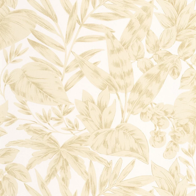 Caselio Levélmintás bézs vinyl tapéta Kalea Beige 53 cm X 10 m