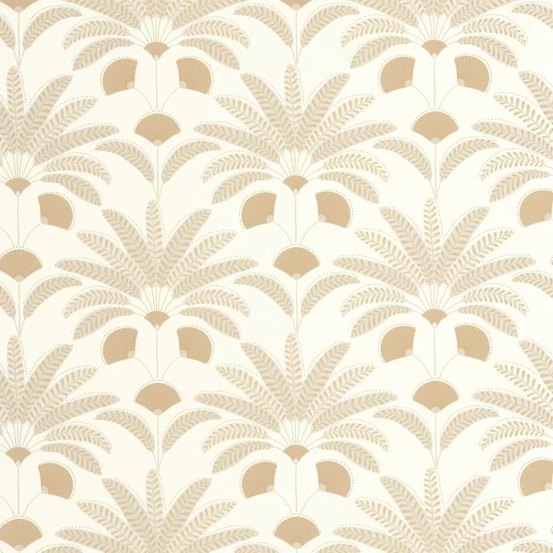 Caselio Pálmafás art deco sárga vinyl tapéta Gisele Jaune 53 cm X 10 m