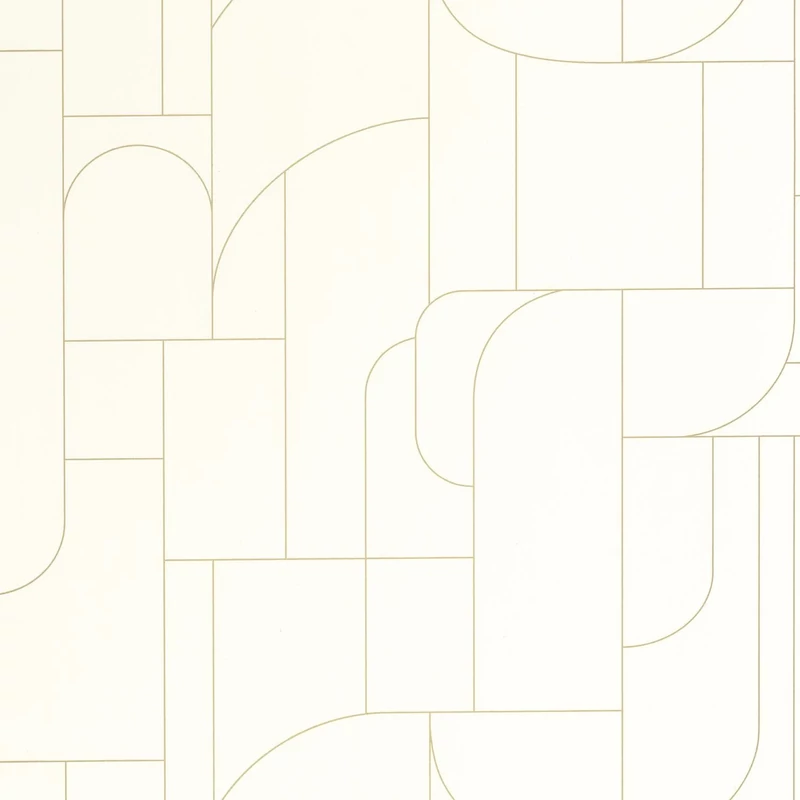 Caselio Geometriai mintás modern fehér-arany vinyl tapéta Achille Blanc Or 53 cm X 10 m