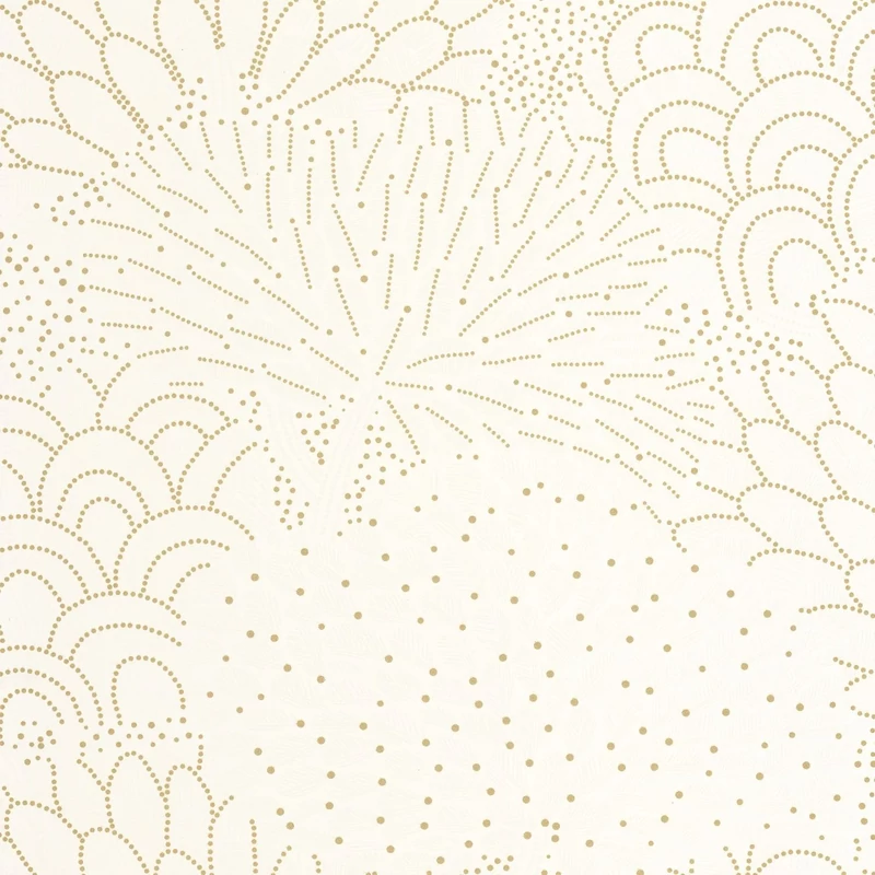 Caselio Pontozott virágmintás fehér-arany vlies tapéta Bloom Reverie Blanc Or 53 cm X 10 m