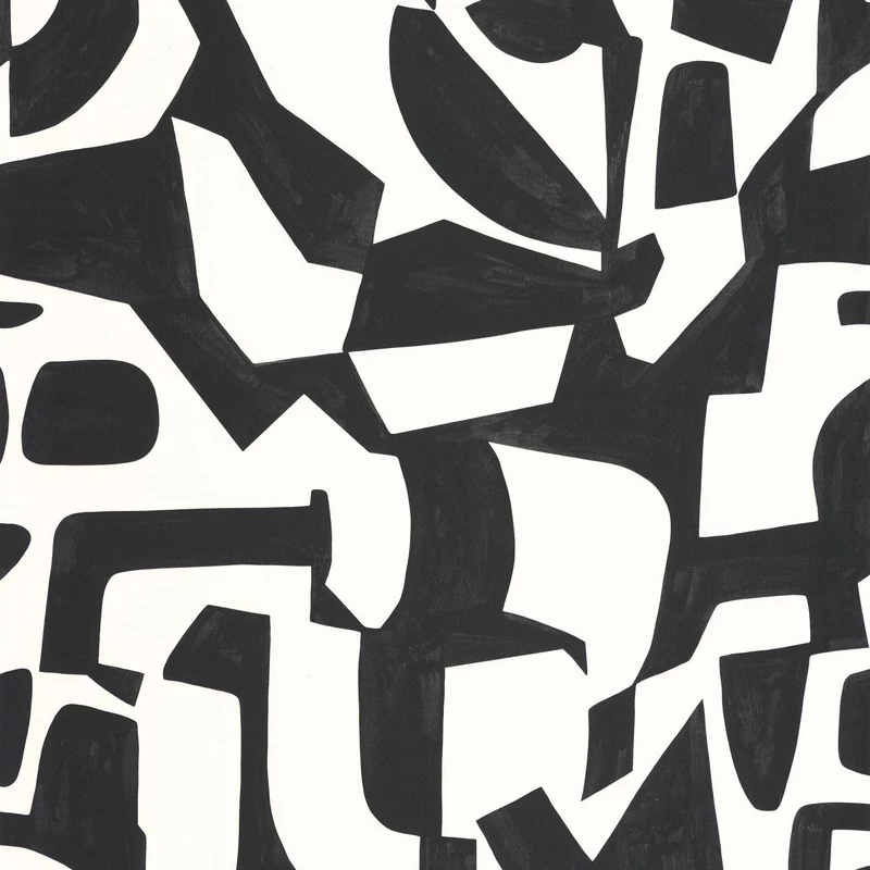 Caselio Absztrakt mintás modern fekete-fehér vinyl tapéta Broken Pattern Noir Et Blanc 53 cm X 10 m