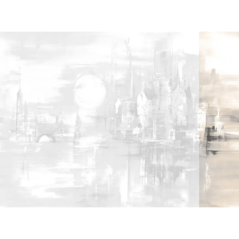JV Holdfényes város bézs vinyl poszter tapéta Millennium Dawn 68 cm X 3 m