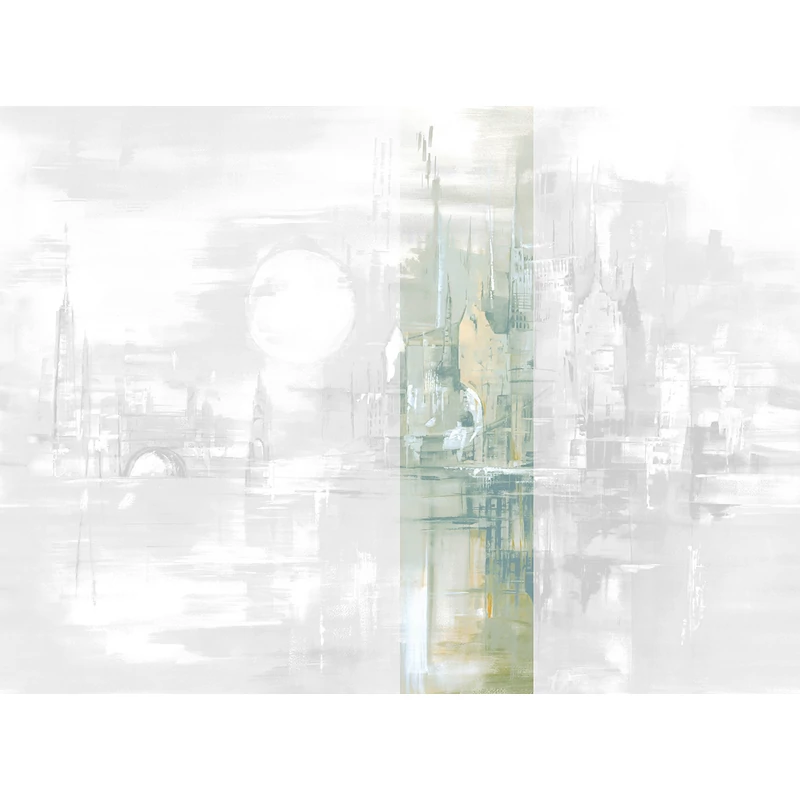 JV Holdfényes város pasztell zöld vinyl poszter tapéta Millennium Pastel 68 cm X 3 m