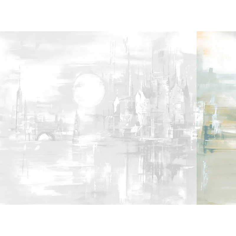 JV Holdfényes város pasztell zöld vinyl poszter tapéta Millennium Pastel 68 cm X 3 m