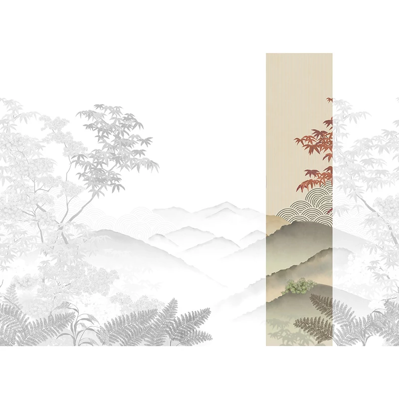 JV Napnyugta japánkertben színes vinyl tapéta Invermere Gold 68 cm X 3 m