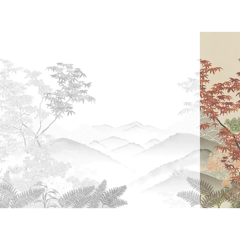 JV Napnyugta japánkertben színes vinyl tapéta Invermere Gold 68 cm X 3 m