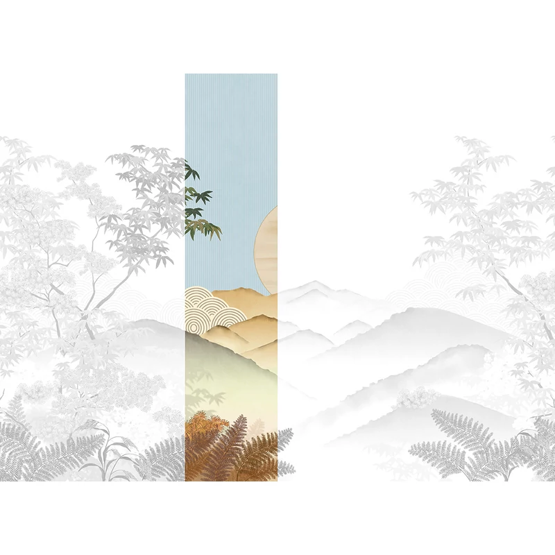 JV Napnyugta japánkertben színes vinyl tapéta Invermere Summer 68 cm X 3 m