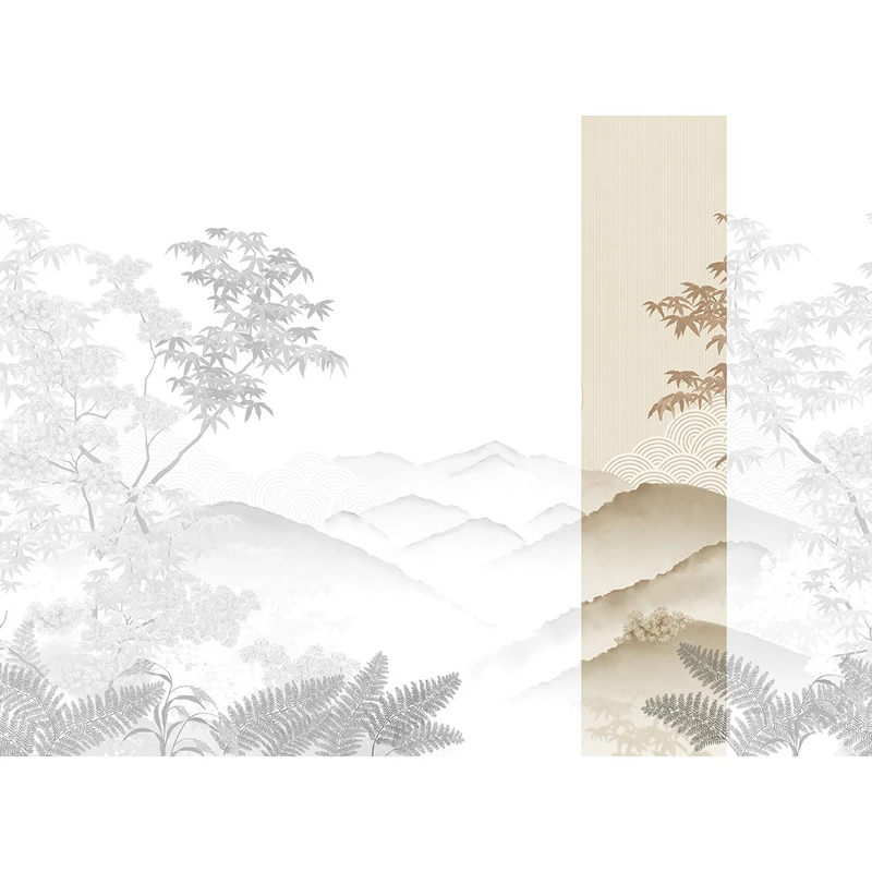 JV Napnyugta japánkertben bézs vinyl poszter tapéta Invermere Beige 68 cm X 3 m