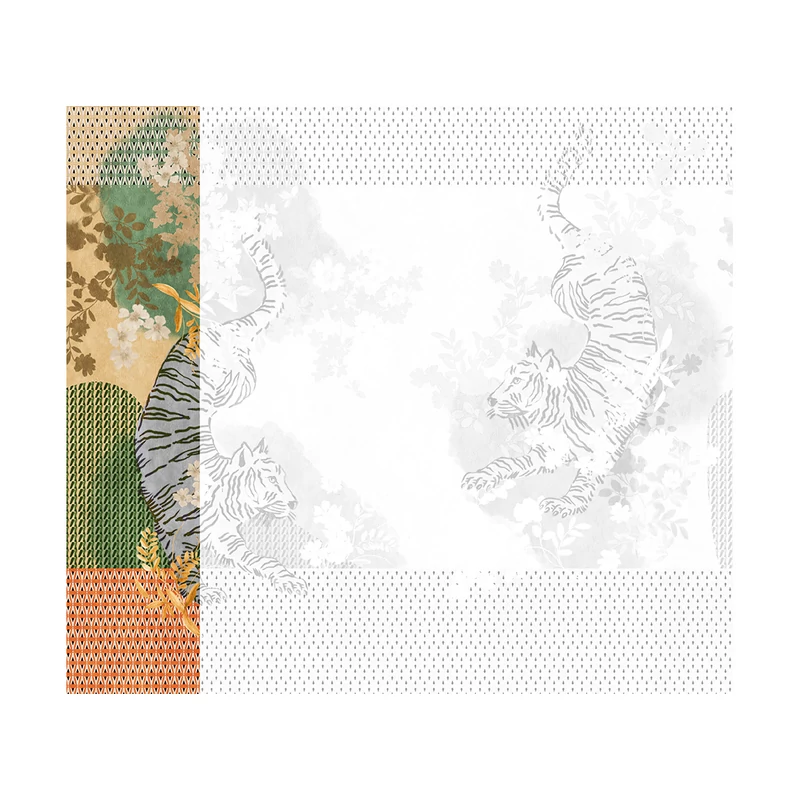 JV Tigrisek tánca narancssárga vinyl poszter tapéta Noen Orange 68 cm X 3 m