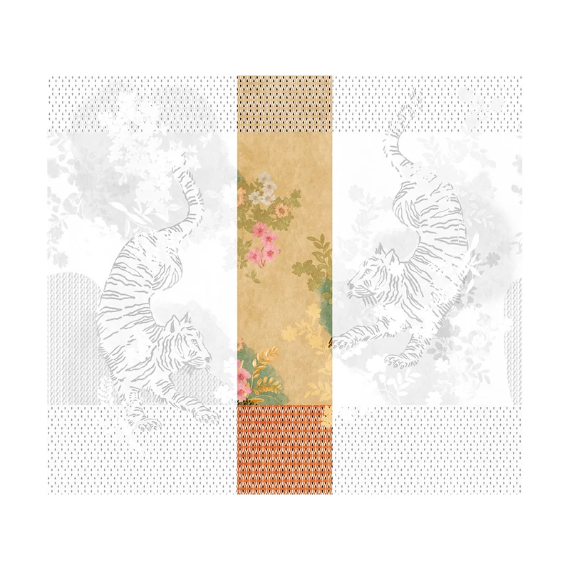 JV Tigrisek tánca narancssárga vinyl poszter tapéta Noen Orange 68 cm X 3 m