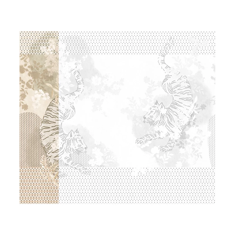 JV Tigrisek tánca bézs vinyl poszter tapéta Noen Beige 68 cm X 3 m