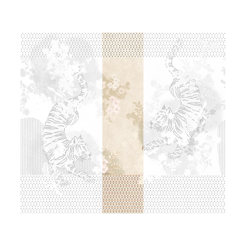 JV Tigrisek tánca bézs vinyl poszter tapéta Noen Beige 68 cm X 3 m