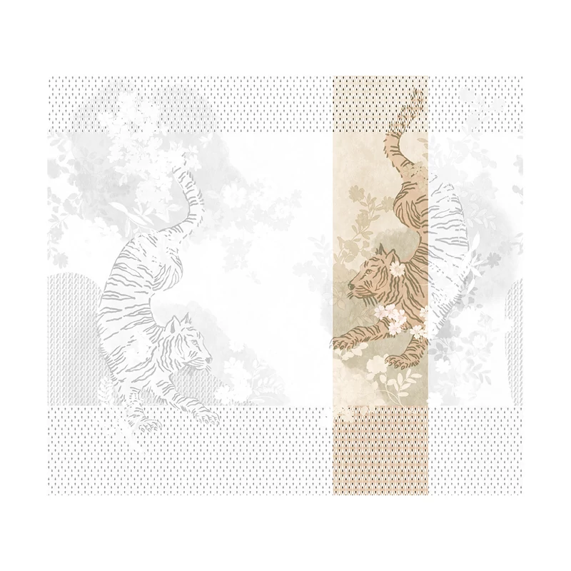 JV Tigrisek tánca bézs vinyl poszter tapéta Noen Beige 68 cm X 3 m