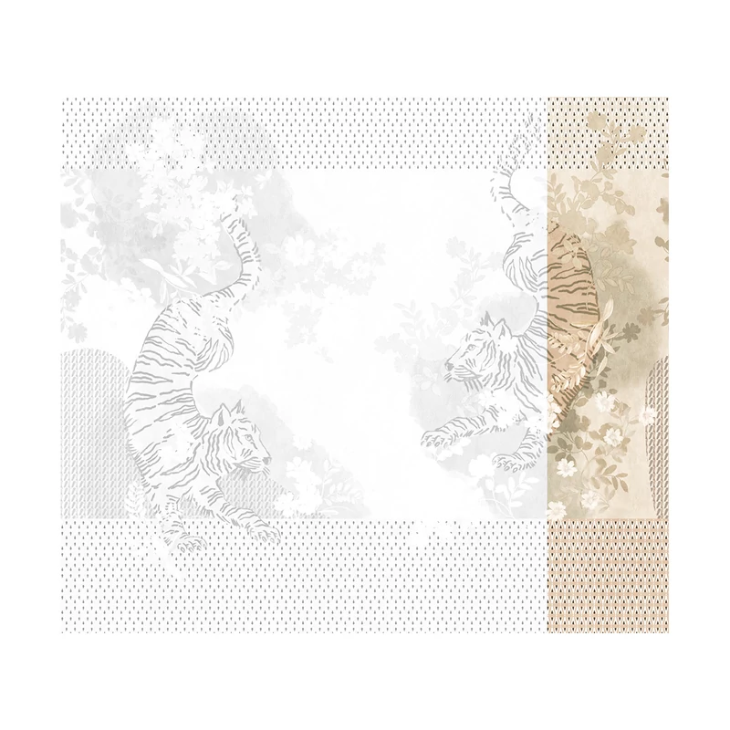 JV Tigrisek tánca bézs vinyl poszter tapéta Noen Beige 68 cm X 3 m