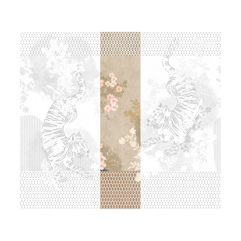 JV Tigrisek tánca bézs vinyl poszter tapéta Noen Platinum 68 cm X 3 m