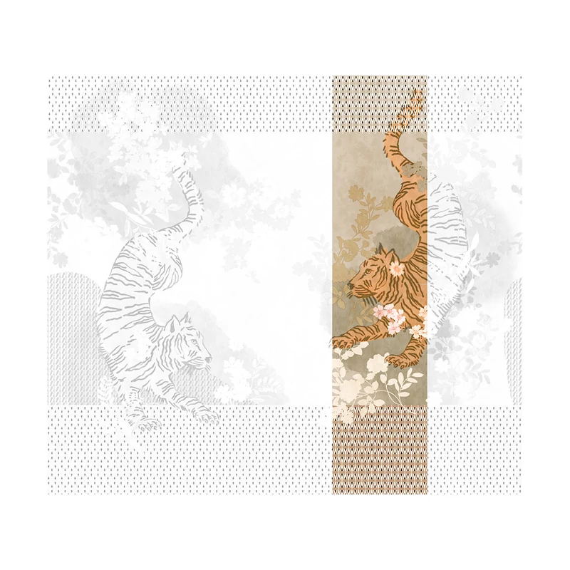 JV Tigrisek tánca bézs vinyl poszter tapéta Noen Platinum 68 cm X 3 m