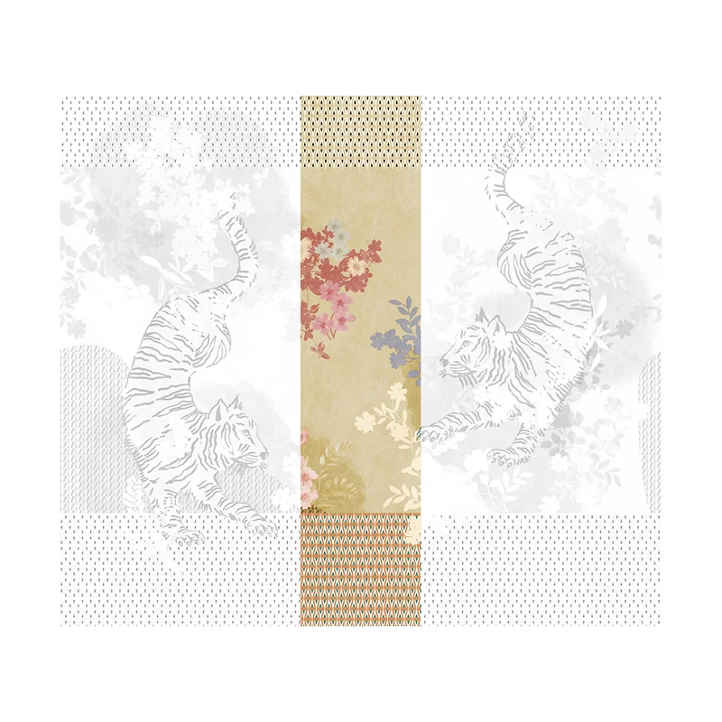 JV Tigrisek tánca arany színű vinyl poszter tapéta Noen Gold 68 cm X 3 m