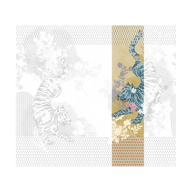 JV Tigrisek tánca arany színű vinyl poszter tapéta Noen Gold 68 cm X 3 m